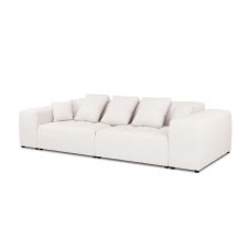 Canapé 3 places en tissu structuré blanc