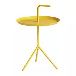 Table basse Don’t Leave Me en Métal, Acier laqué – Couleur Jaune – 50.84 x 50.84 x 58 cm – Designer Thomas Bentzen