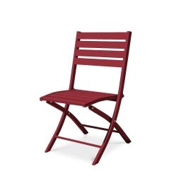 Chaise de jardin en aluminium rouge carmin