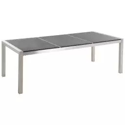 Table de jardin avec plateau gris graphite