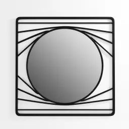Miroir Pompadour en métal noir