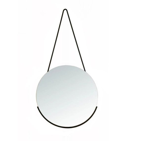 Miroir rond Adam sangle metal noir diam.40 cm