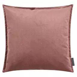Housses de coussin velours avec volant piqué vieux rose 45×45-Lot de 2