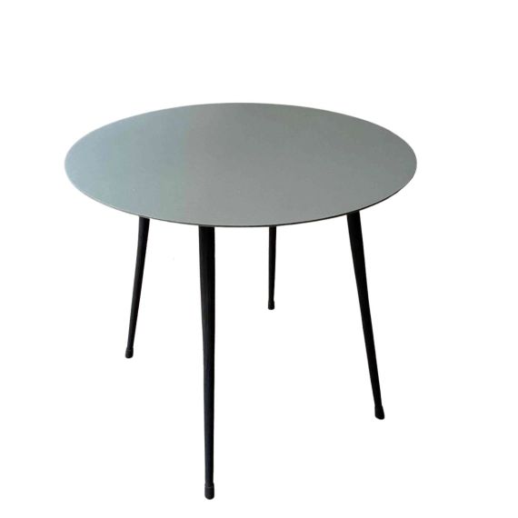 Table basse ronde en métal gris