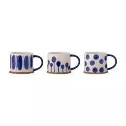 Mug Vaisselle en Céramique, Grès émaillé – Couleur Bleu – 11 x 11 x 8.5 cm