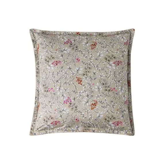 Taie d&rsquo;oreiller en satin de coton bio Beige 65×65 cm