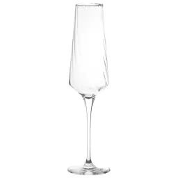 Flûte à champagne en verre strié transparent