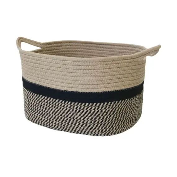 Panier de rangement en corde noir 34x28x24cm