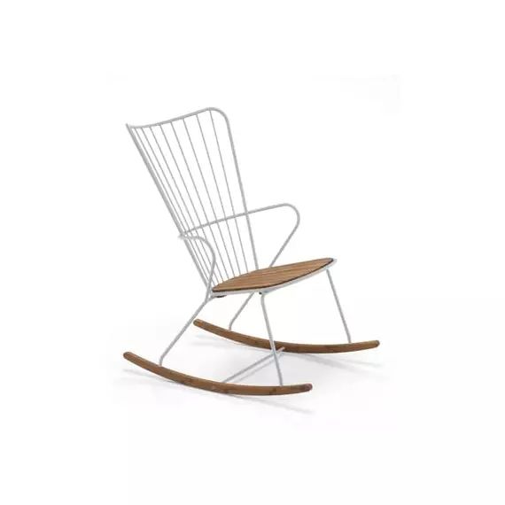 Rocking chair Paon en Métal, Bambou – Couleur Beige – 59 x 71.14 x 95 cm – Designer Henrik  Pedersen