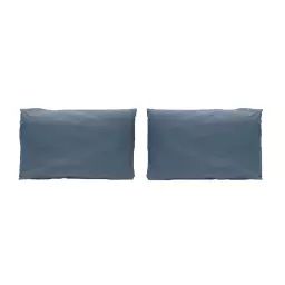 2 Taies d’oreiller en percale de coton 50×75  cm bleu