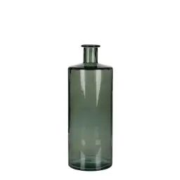 Vase bouteille en verre recyclé vert H40