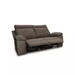 Canapé de relaxation 2 places en tissu HOUDA – Taupe – 173 x 93 x 105 cm – Usinestreet