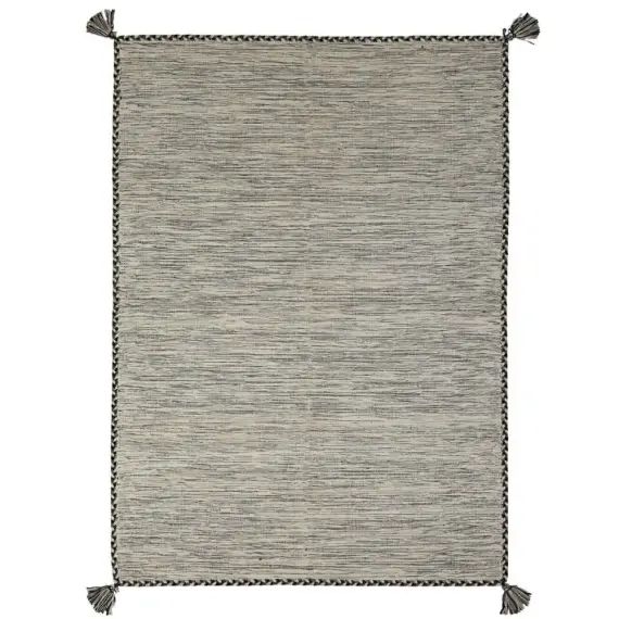 Tapis 100% coton tissé et tressé blanc 160×230