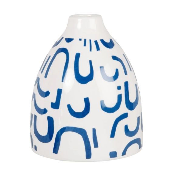 Vase en dolomite blanche et bleue H14