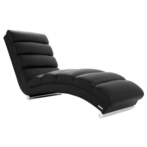 Chaise longue / fauteuil design noir TAYLOR