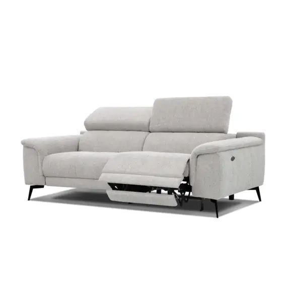 Canapé 3 places avec relax électrique côté droit tissu beige clair