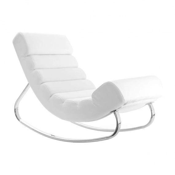 Rocking chair design blanc TAYLOR
