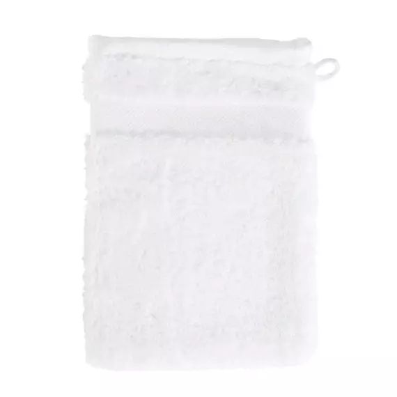 Gant de toilette coton  blanc 15 x 21 cm