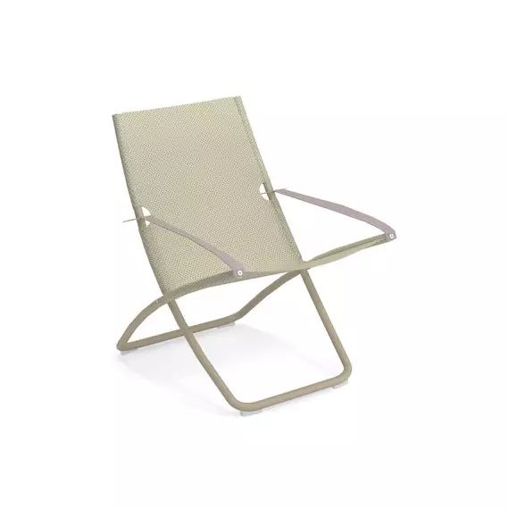 Chaise longue pliable inclinable Snooze en Métal, Tissu technique – Couleur Beige – 75 x 62.14 x 105 cm – Designer Marco Marin