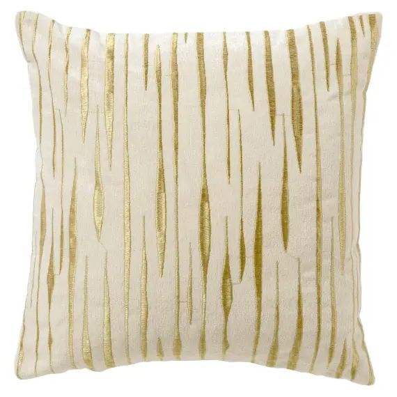 Housse de coussin blanc en velours-45×45 cm avec motif rayé