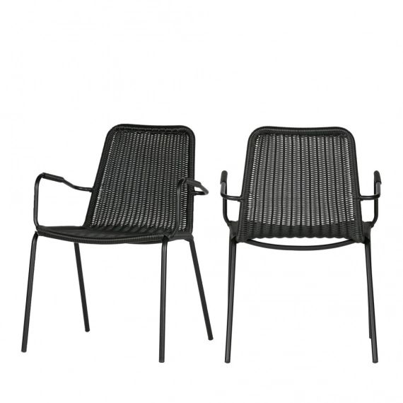 Lot 2 chaises de jardin design noir