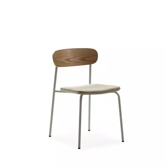 Arno – Lot de 2 chaises en tissu et métal – Couleur – Beige