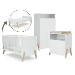 Grande chambre blanc et hêtre verni