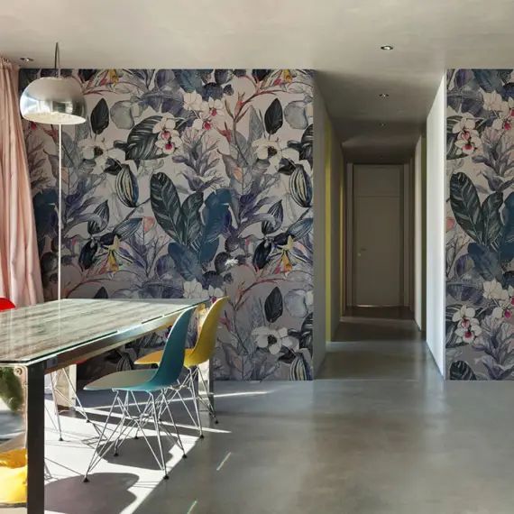 Papier peint panoramique motif floral Multicolore 288x280cm