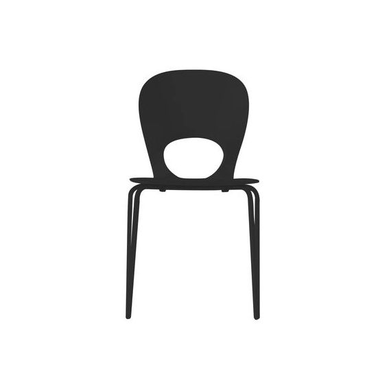 Chaise empilable en Plastique, Acier verni – Couleur Noir – 78.3 x 44 x 83 cm – Designer Angelo Natuzzi