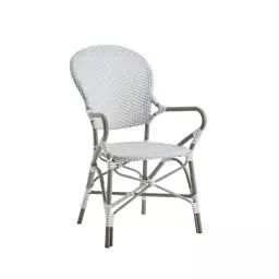 Chaise repas empilable en alu et fibre synthétique gris