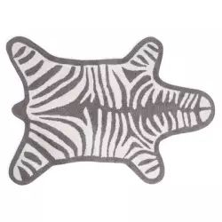 Tapis de bain Zebra en Tissu, Coton – Couleur Gris – 112 x 79 x 24.66 cm – Designer