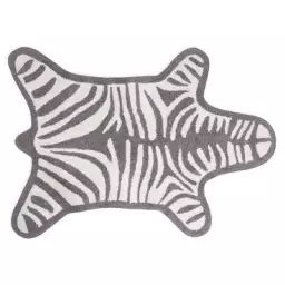Tapis de bain Zebra en Tissu, Coton – Couleur Gris – 112 x 79 x 24.66 cm – Designer