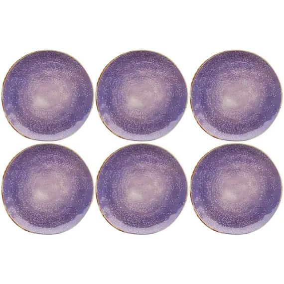 Assiette plate en grès violet D26 – Lot de 4