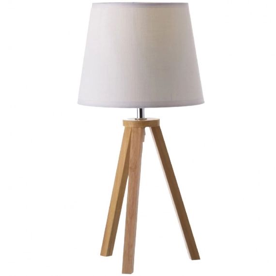 Lampe en bois et toile H41cm