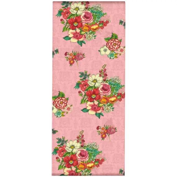 Toile de transat prête à poser imprimé fleuri rose corail