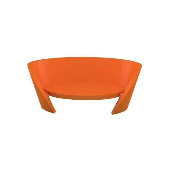 Canapé de jardin 3 places Rap en Plastique, polyéthène recyclable – Couleur Orange – 170 x 92 x 74 cm – Designer Karim Rashid
