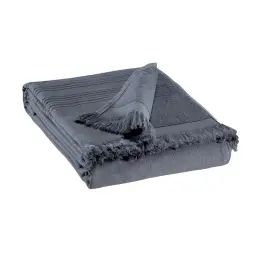 Drap de bain uni en 100% coton gris 90×180