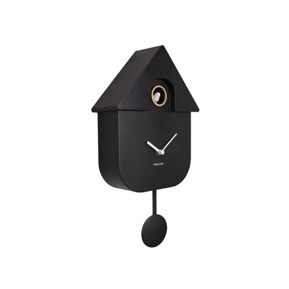 Horloge coucou moderne métal noir