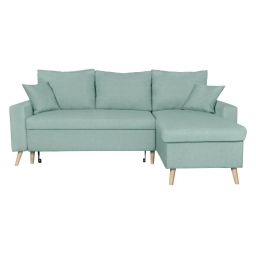 Canapé d’Angle MARIA SCANDINAVE Réversible et Convertible – Bleu clair – 229 x 147 x 91 cm – Usinestreet