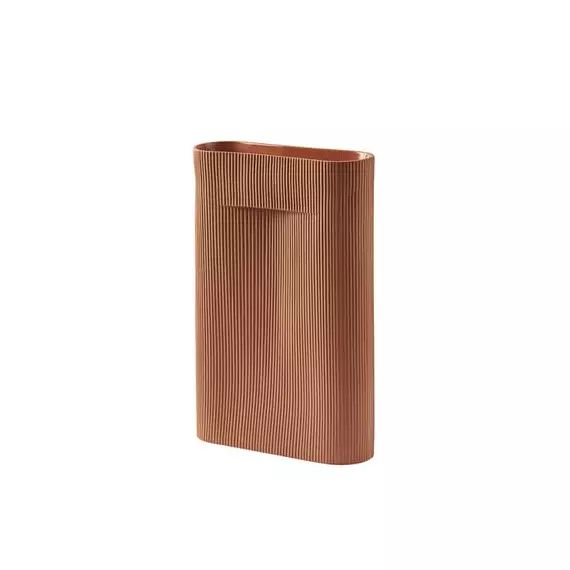 Vase Ridge en Céramique, Terre cuite – Couleur Marron – 31 x 24.66 x 48.5 cm – Designer Studio Kaksikko