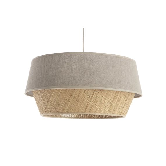 Suspension design bi-matière lin naturel et rabane SENSA