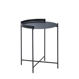 Table d’appoint Edge en Métal, Métal thermolaqué – Couleur Noir – 53.13 x 53.13 x 53 cm – Designer Roee Magdassi