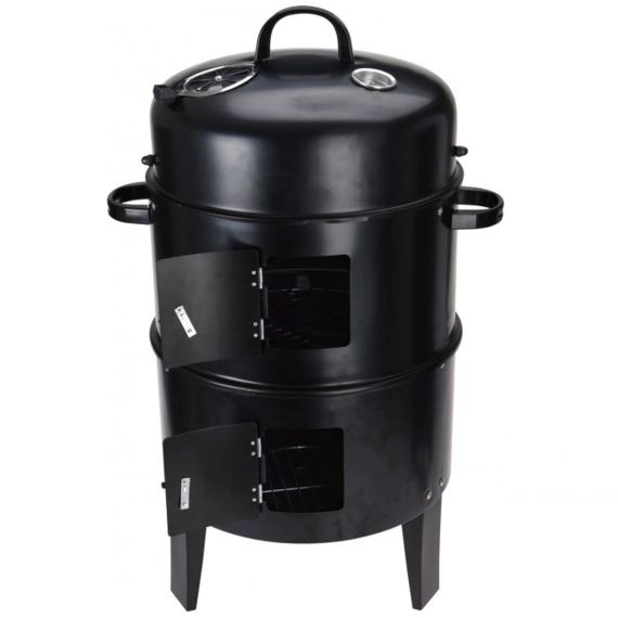 Barbecue fumoir en acier noir – 40x40x78cm