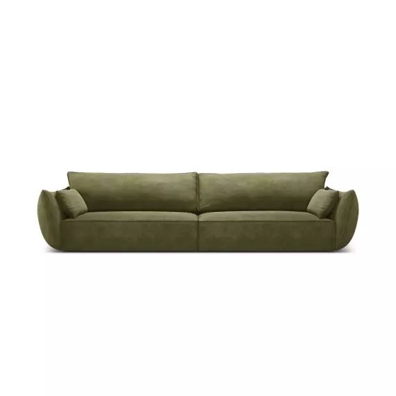 Canapé 4 places en tissu chenille vert