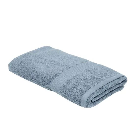 Drap de bain uni en coton bleu ardoise 70×130