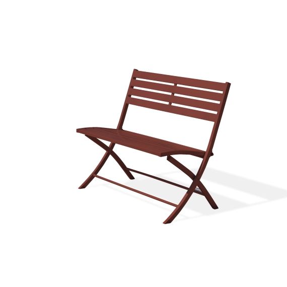 Banc de jardin pliant en aluminium rouge carmin