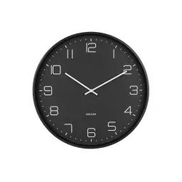 Horloge murale en acier noir