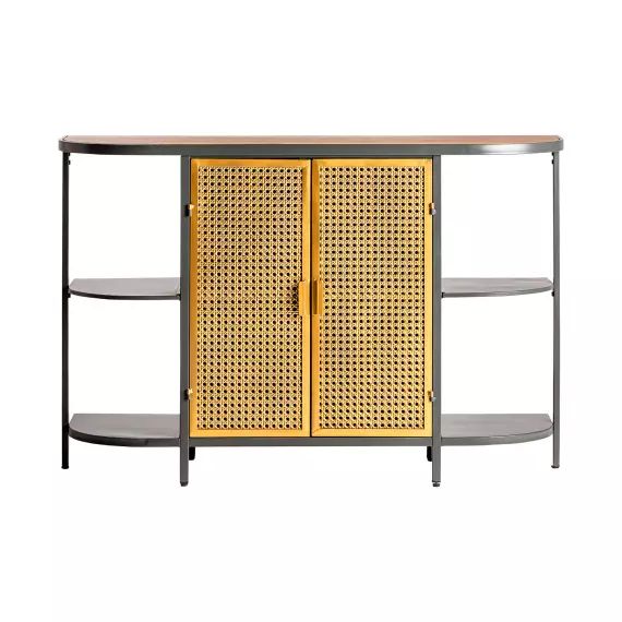 Console en fer en gris et doré 120x39x79
