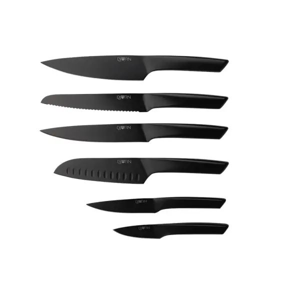Lot de 6 couteaux en inox noir