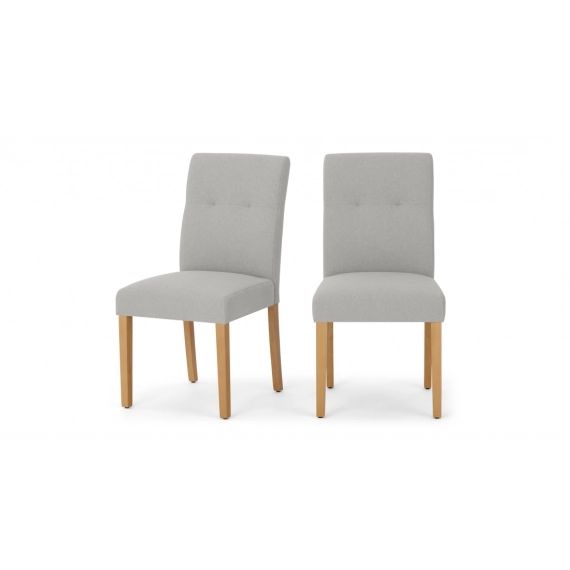 Landers, lot de 2 chaises, gris grêle et pieds en bois clair